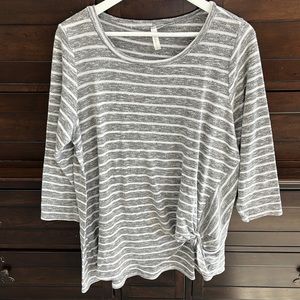 Emerald Grey and White Striped Tunic